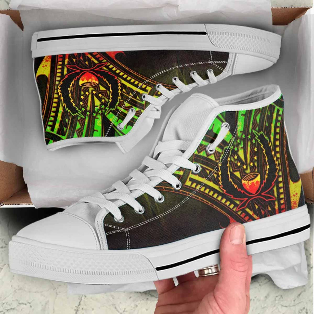 Pohnpei High Top Shoes - Cross Style Reggae Color 7
