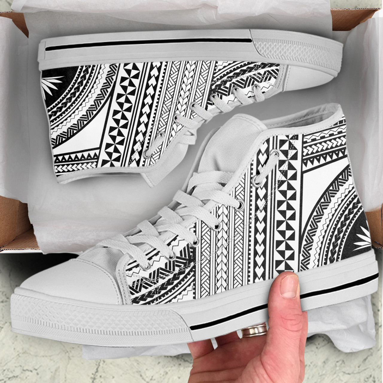 Polynesian High Top Canvas Shoes