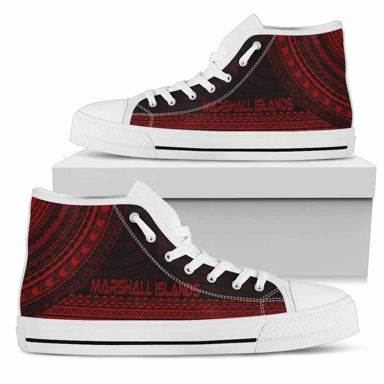 Marshall Islands High Top Shoes - Polynesian Red Chief Version 3