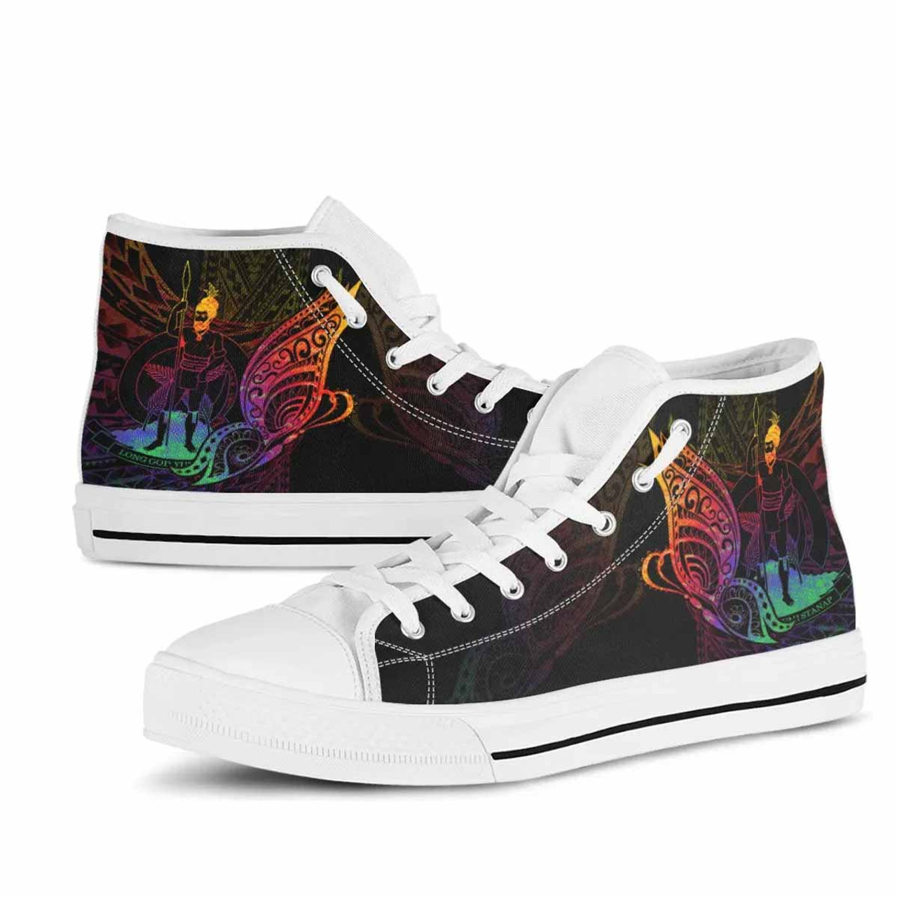 Vanuatu High Top Shoes - Butterfly Polynesian Style 10