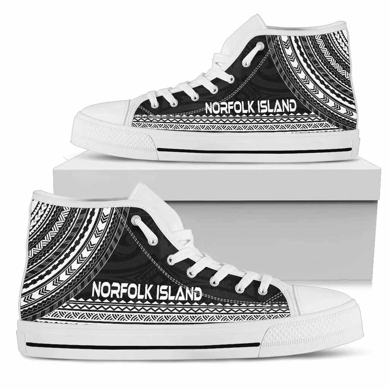 Norfolk Island High Top Shoes - Polynesian Black Chief Version 1