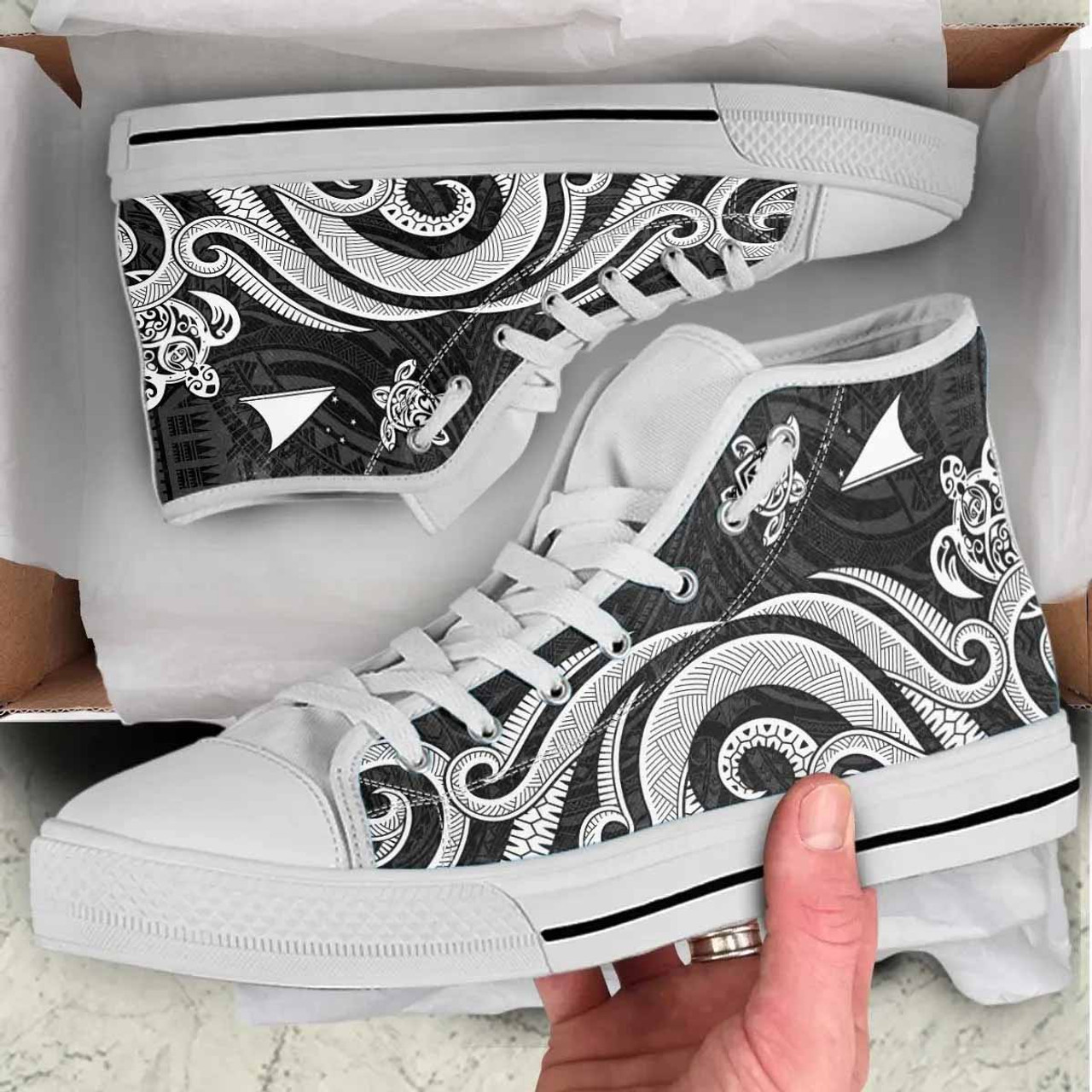 Tokelau High Top Shoes - White Tentacle Turtle 7