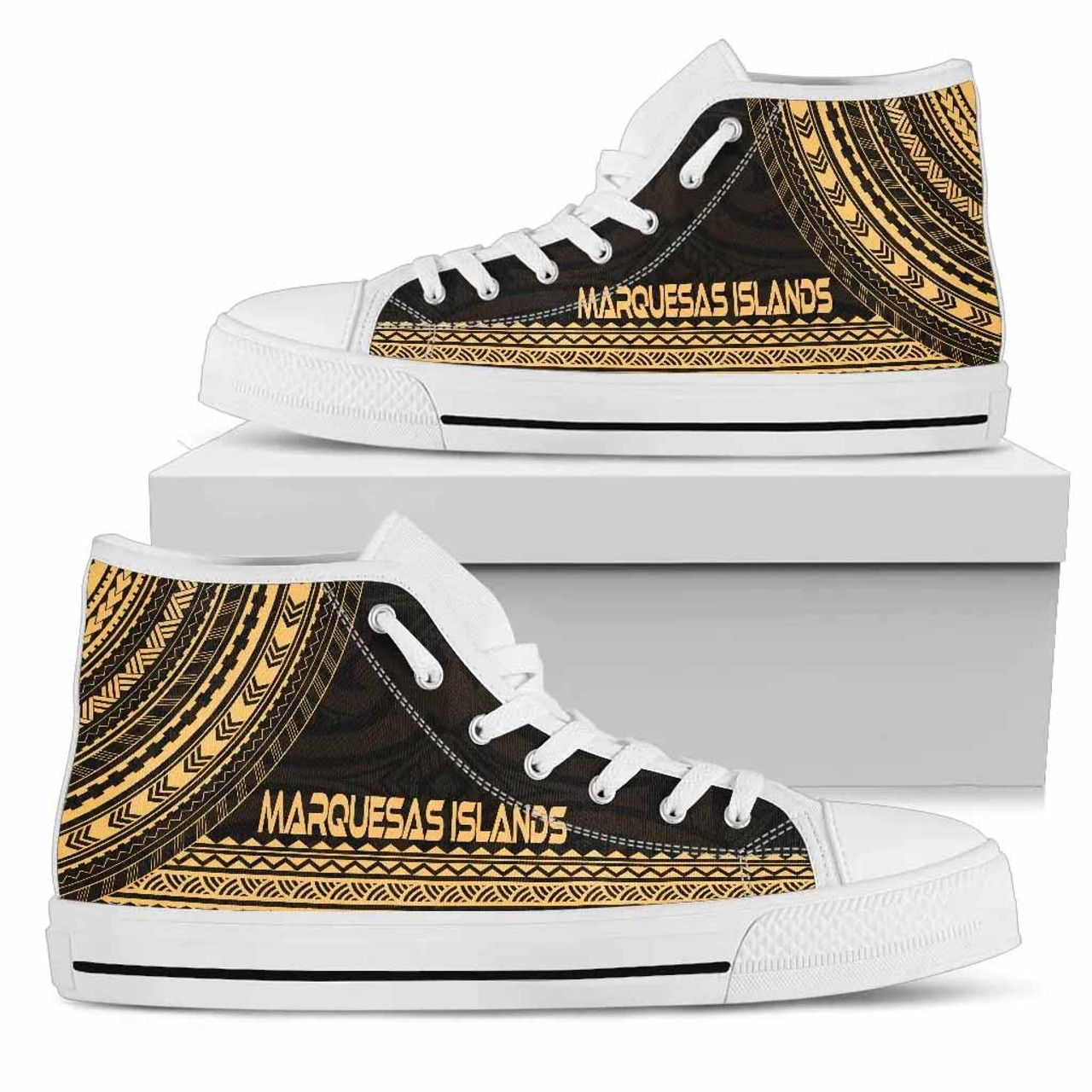 Marquesas Islands High Top Shoes - Polynesian Gold Chief Version 3