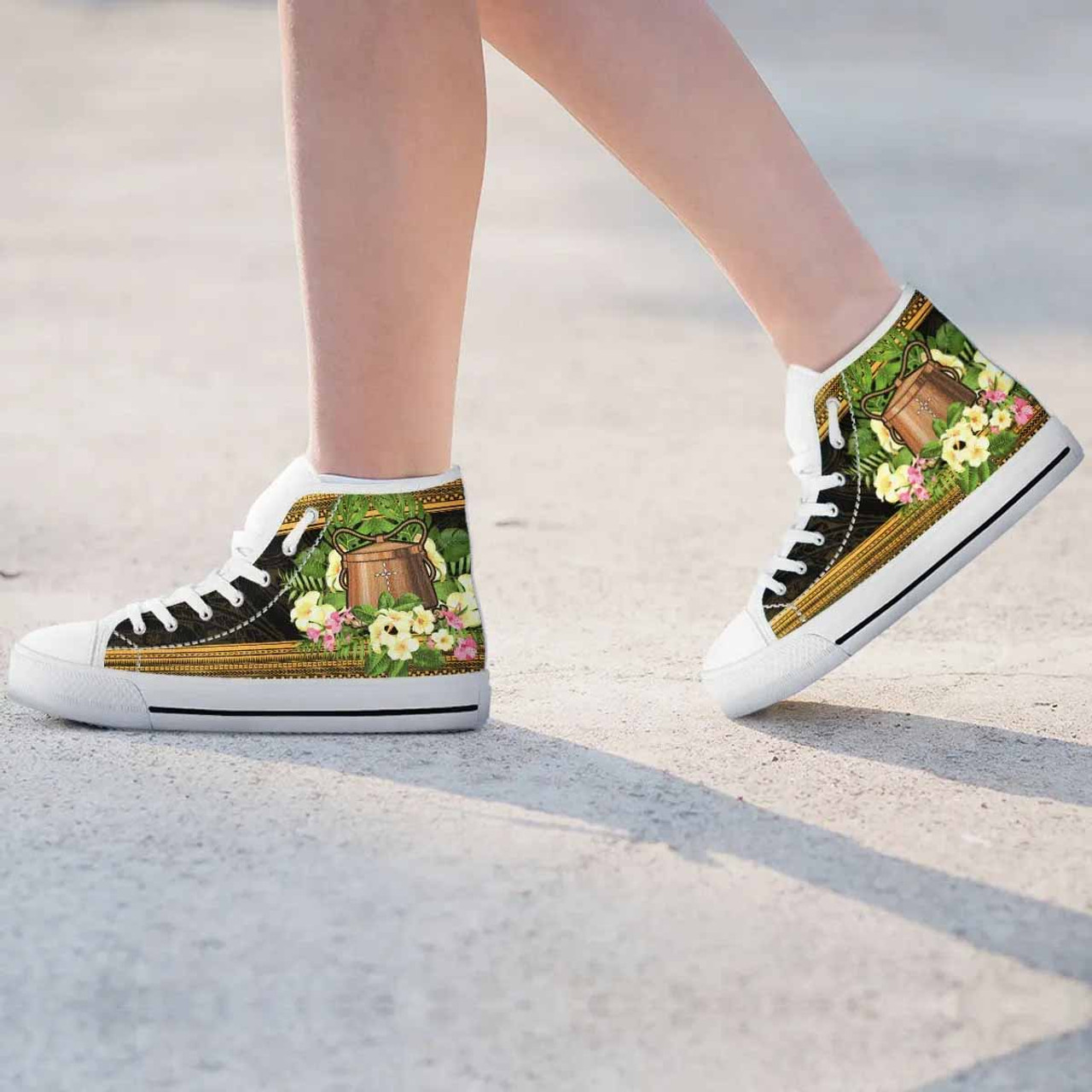 Tokelau High Top Shoes - Polynesian Gold Patterns Collection 9