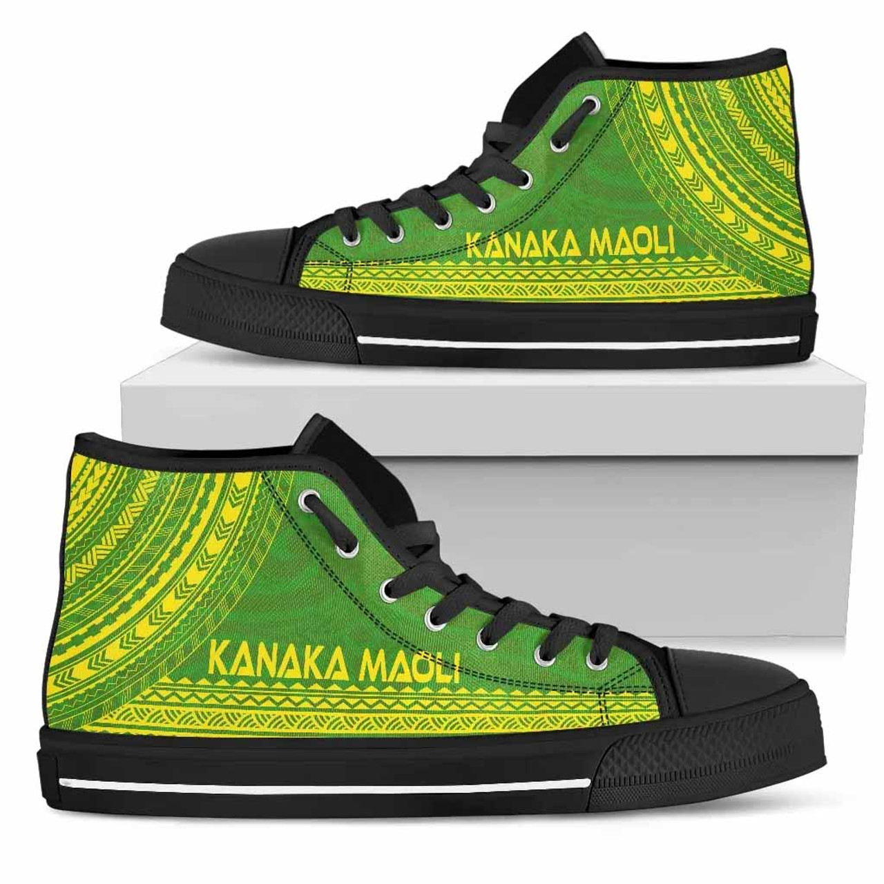 Kanaka Maoli High Top Shoes - Polynesian Flag Chief Version 2