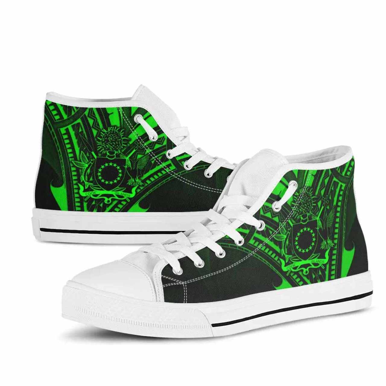 Cook Islands High Top Shoes - Cross Style Green Color 10