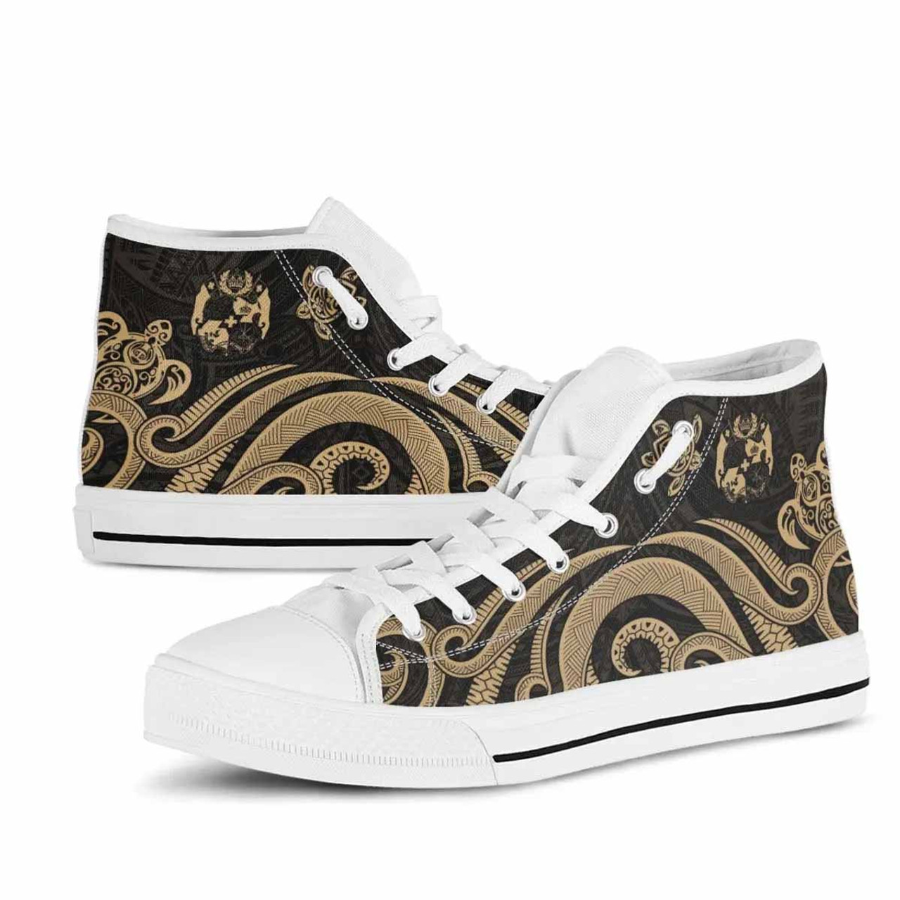 Tonga High Top Shoes - Gold Tentacle Turtle 10