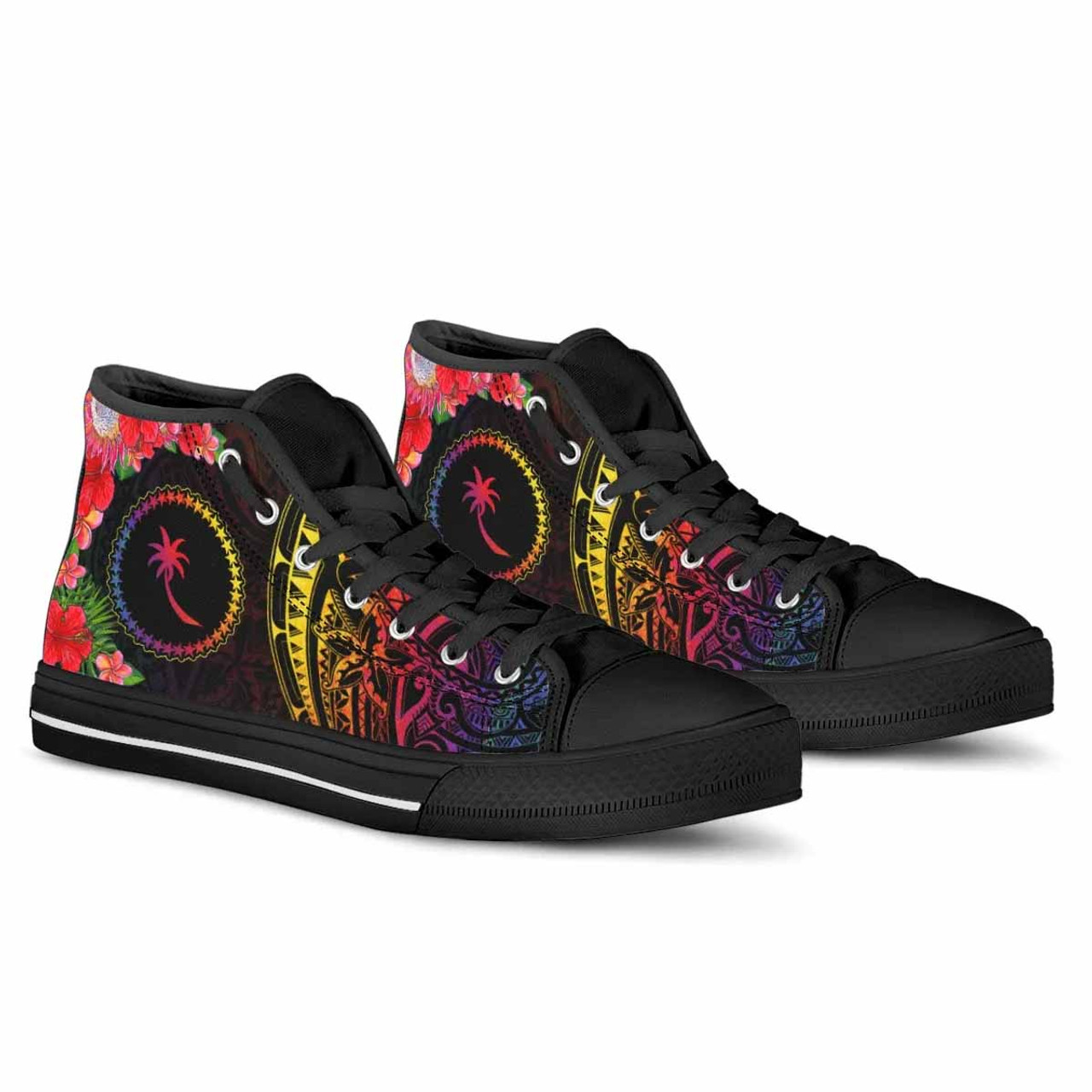 Chuuk State High Top Shoes - Tropical Hippie Style 3