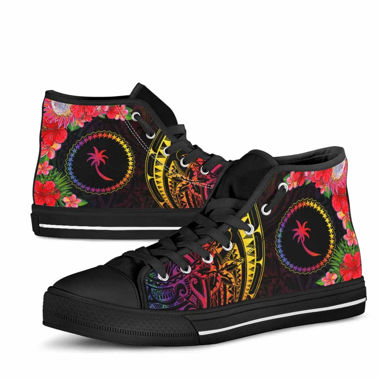 Chuuk State High Top Shoes - Tropical Hippie Style 4