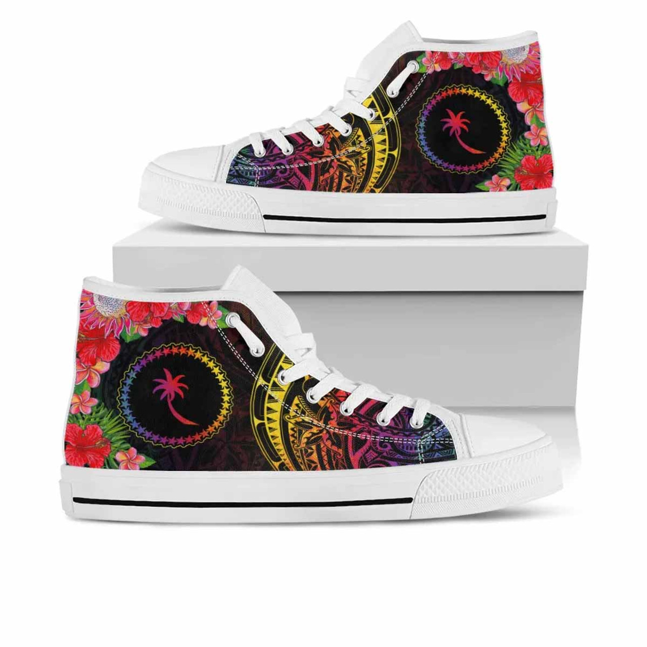 Chuuk State High Top Shoes - Tropical Hippie Style 5