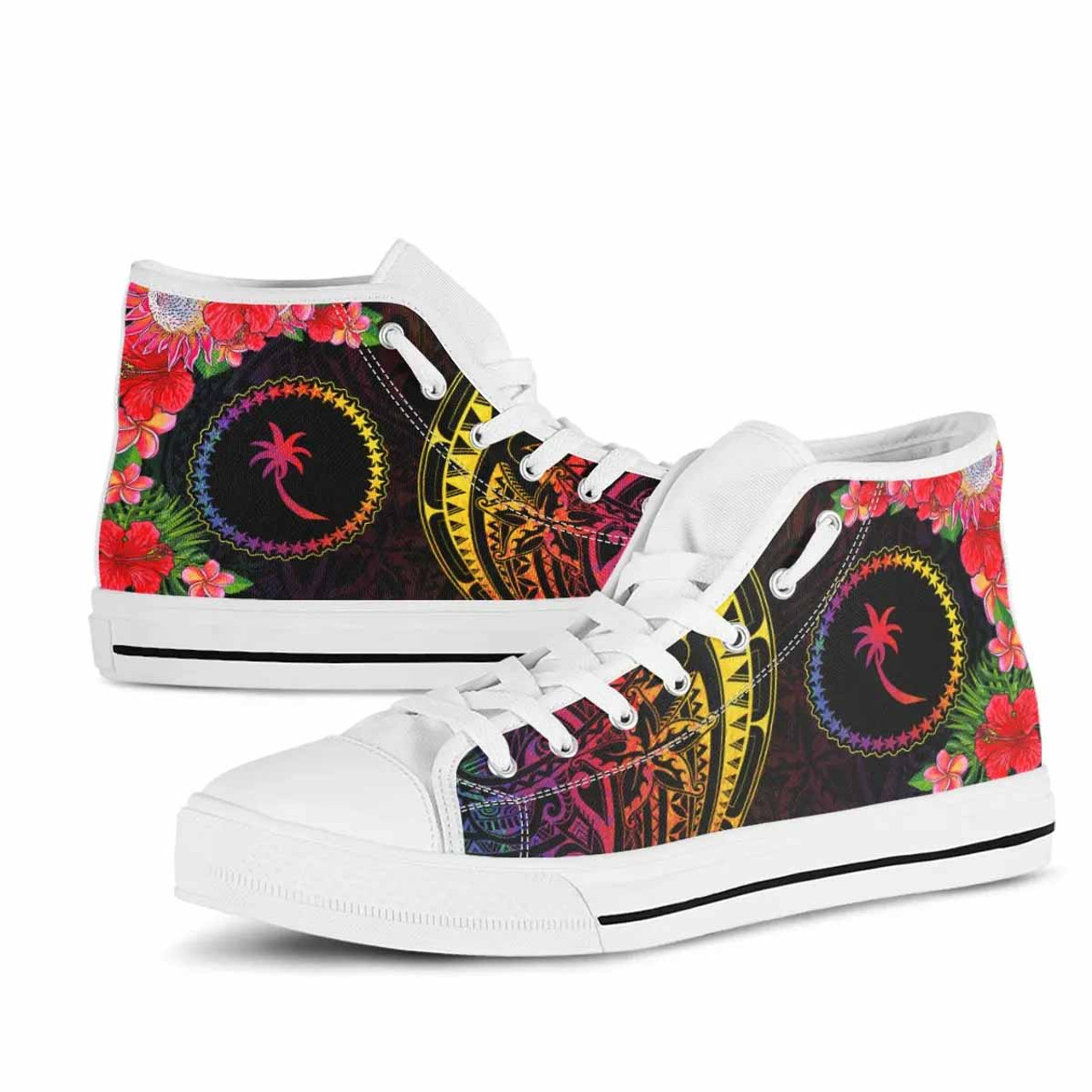 Chuuk State High Top Shoes - Tropical Hippie Style 8