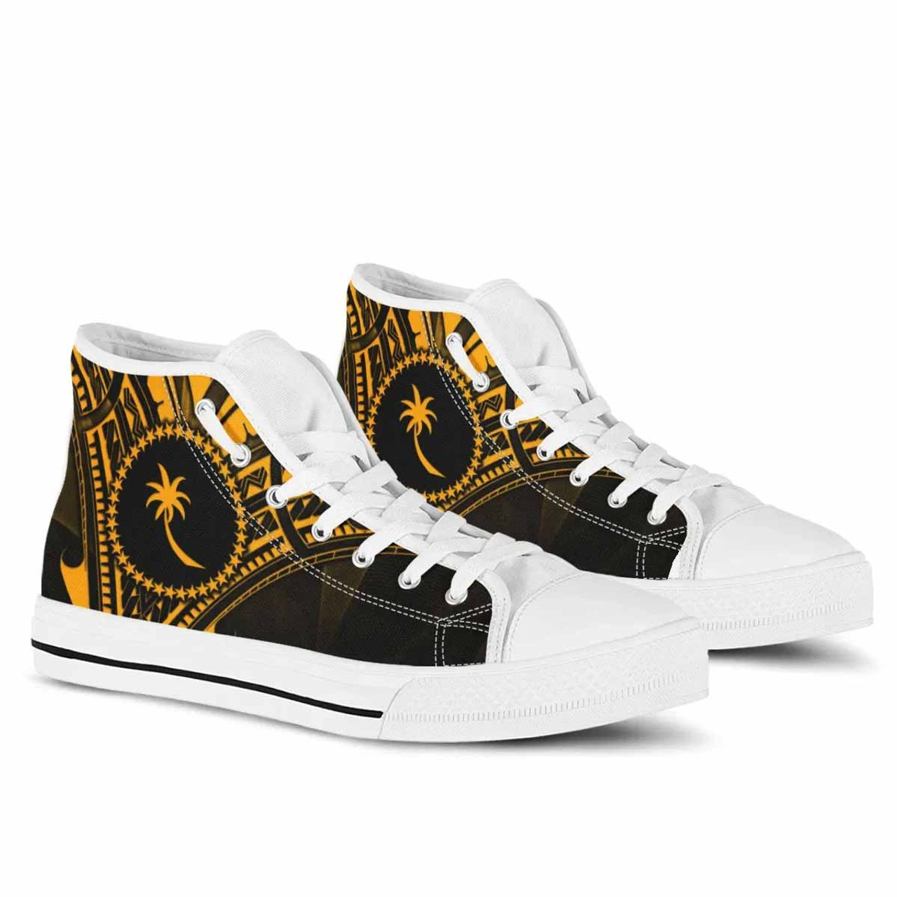 Chuuk State High Top Shoes - Cross Style Gold Color 8