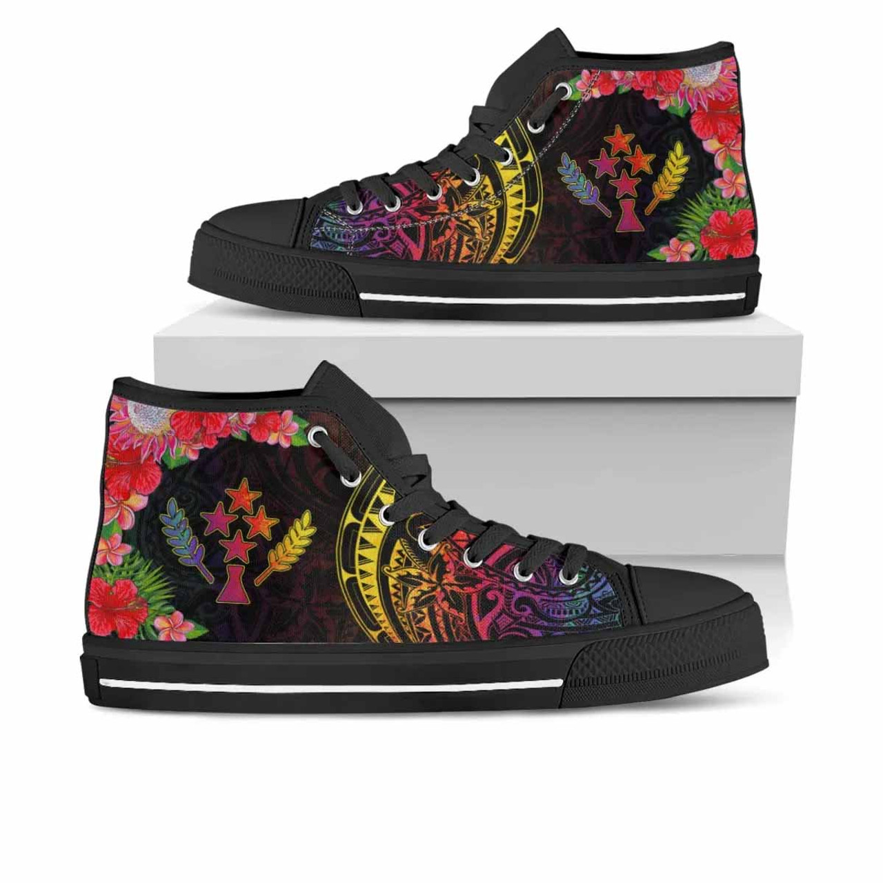 Kosrae State High Top Shoes - Tropical Hippie Style 1