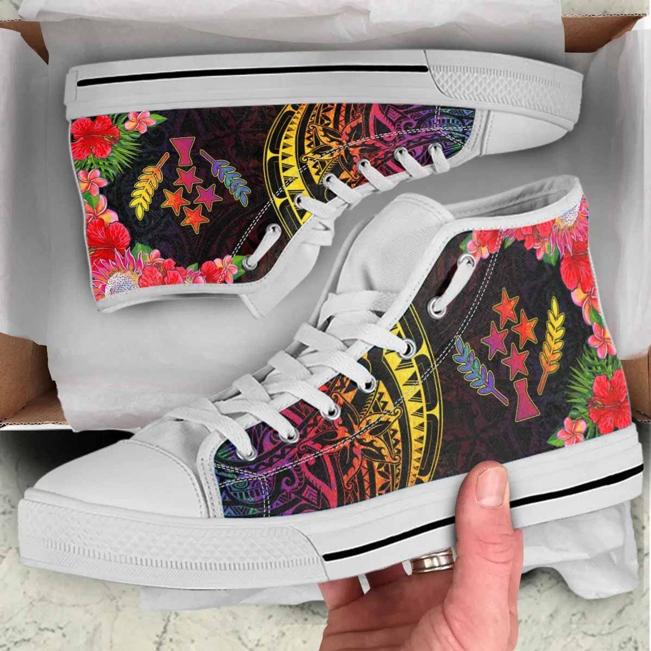 Kosrae State High Top Shoes - Tropical Hippie Style 6