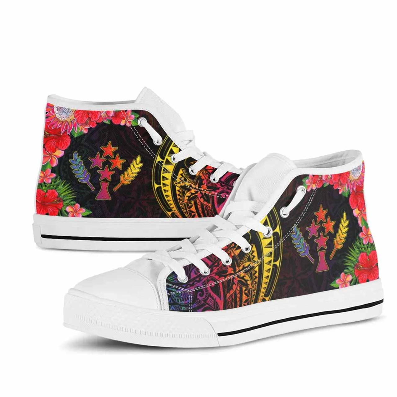 Kosrae State High Top Shoes - Tropical Hippie Style 8