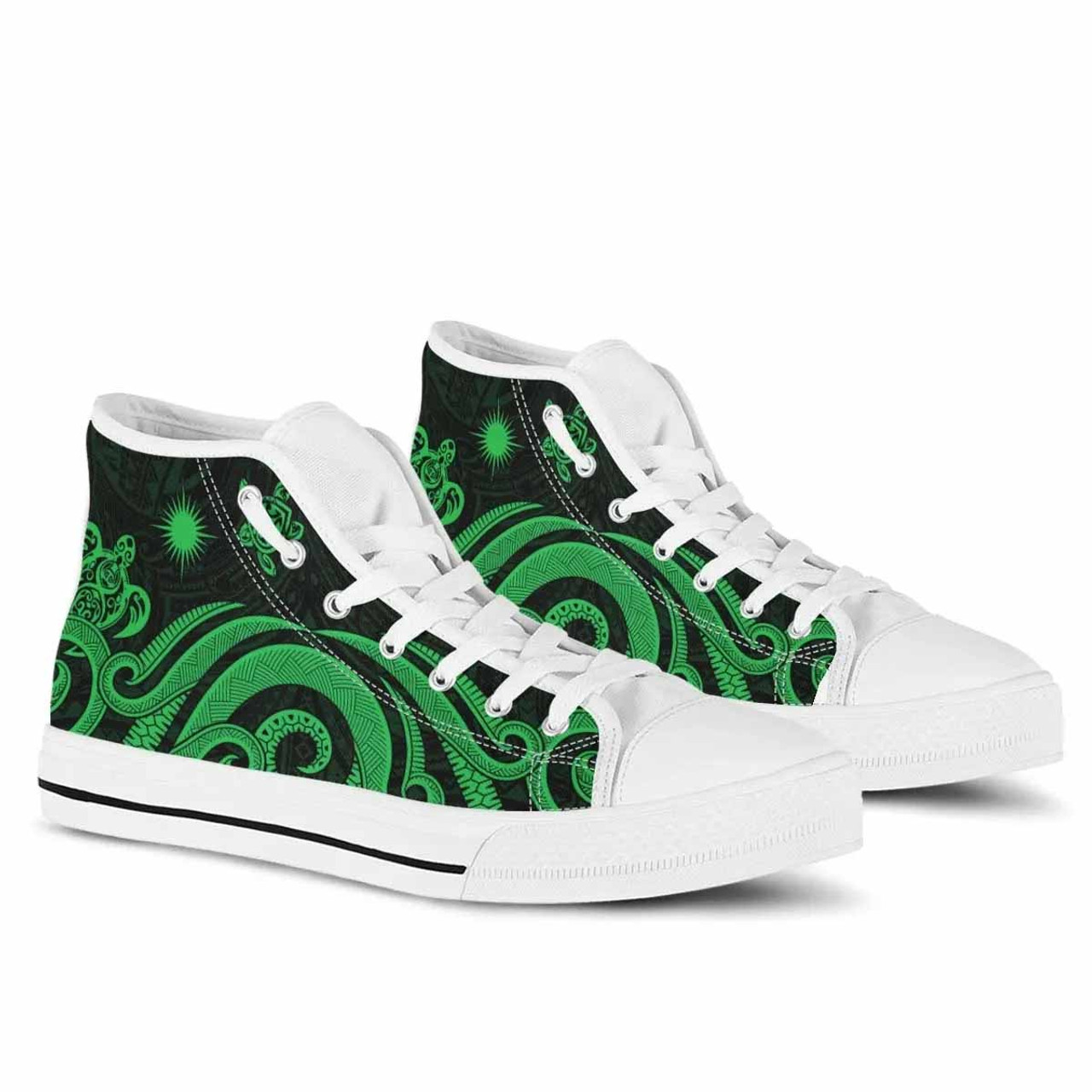 Marshall Islands High Top Shoes - Green Tentacle Turtle 10
