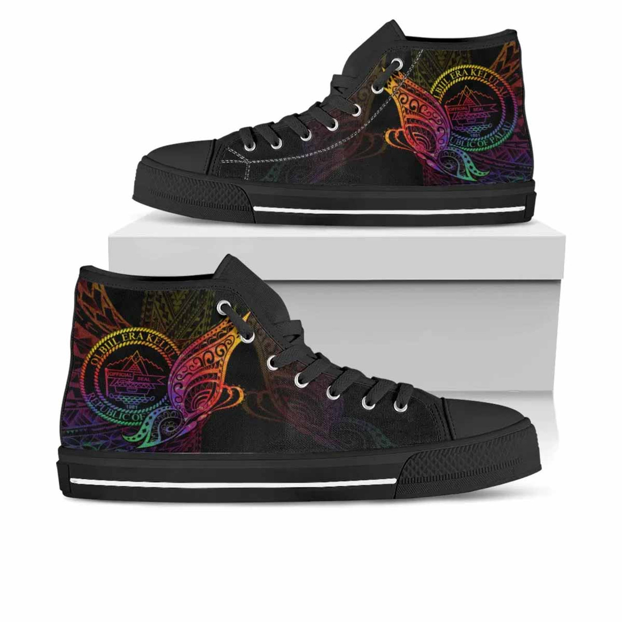 Palau High Top Shoes - Butterfly Polynesian Style 1