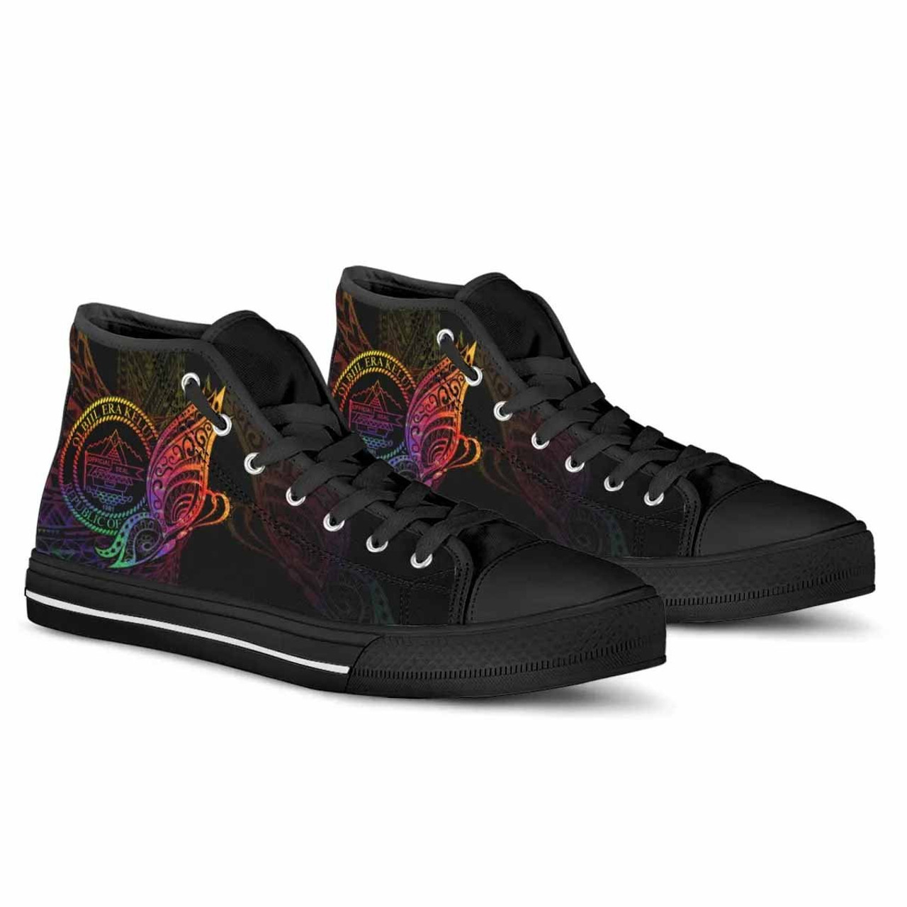 Palau High Top Shoes - Butterfly Polynesian Style 4