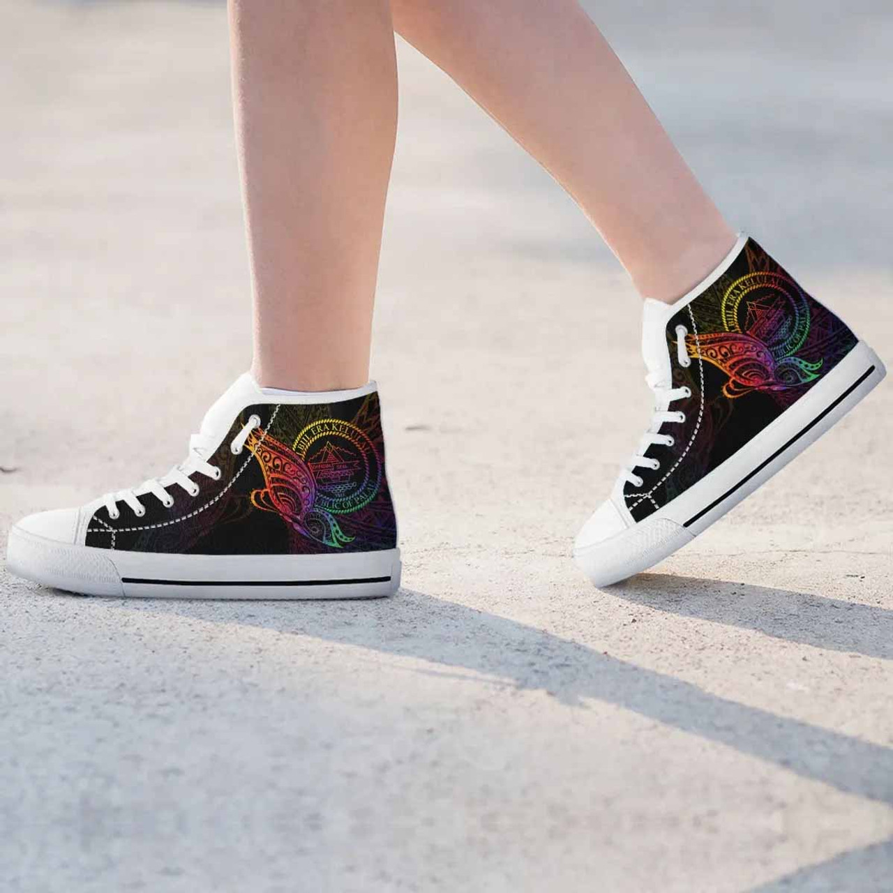 Palau High Top Shoes - Butterfly Polynesian Style 9