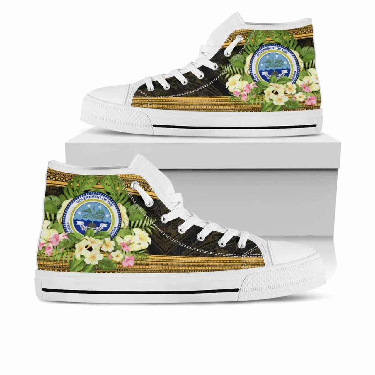 Federated States of Micronesia High Top Shoes - Polynesian Gold Patterns Collection 6