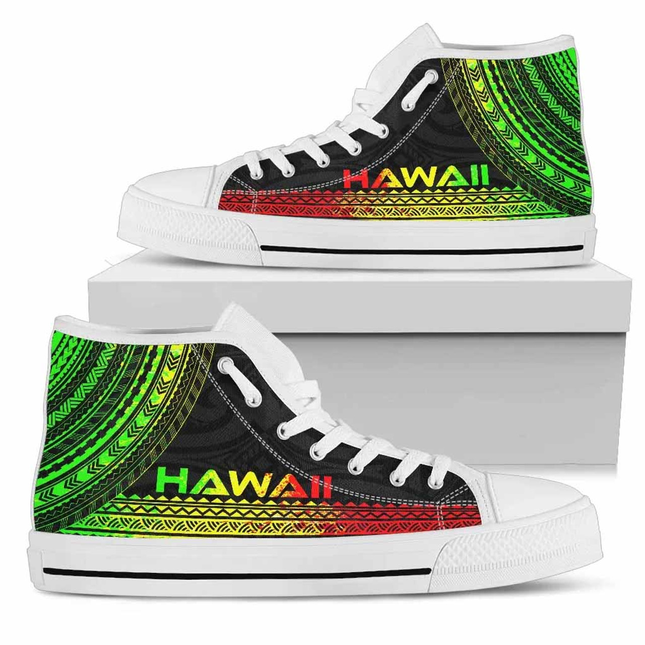 Hawaii High Top Shoes - Polynesian Reggae Chief Version 1