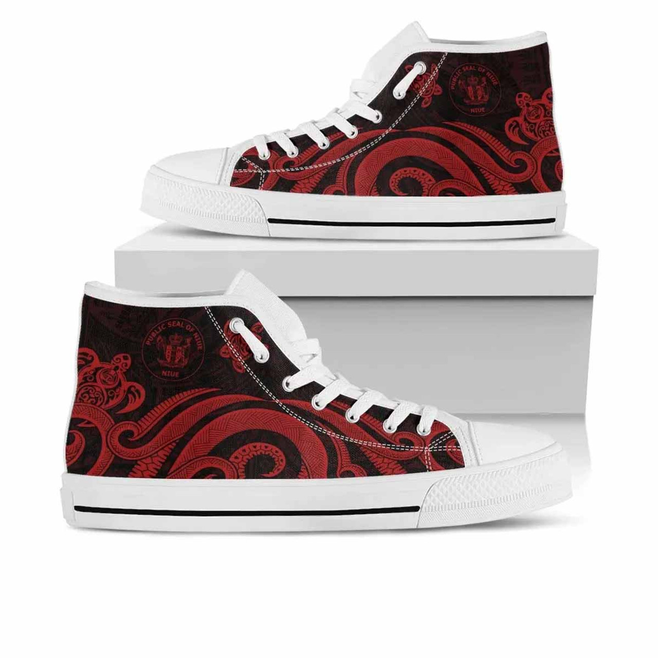 Niue High Top Shoes - Red Tentacle Turtle 7