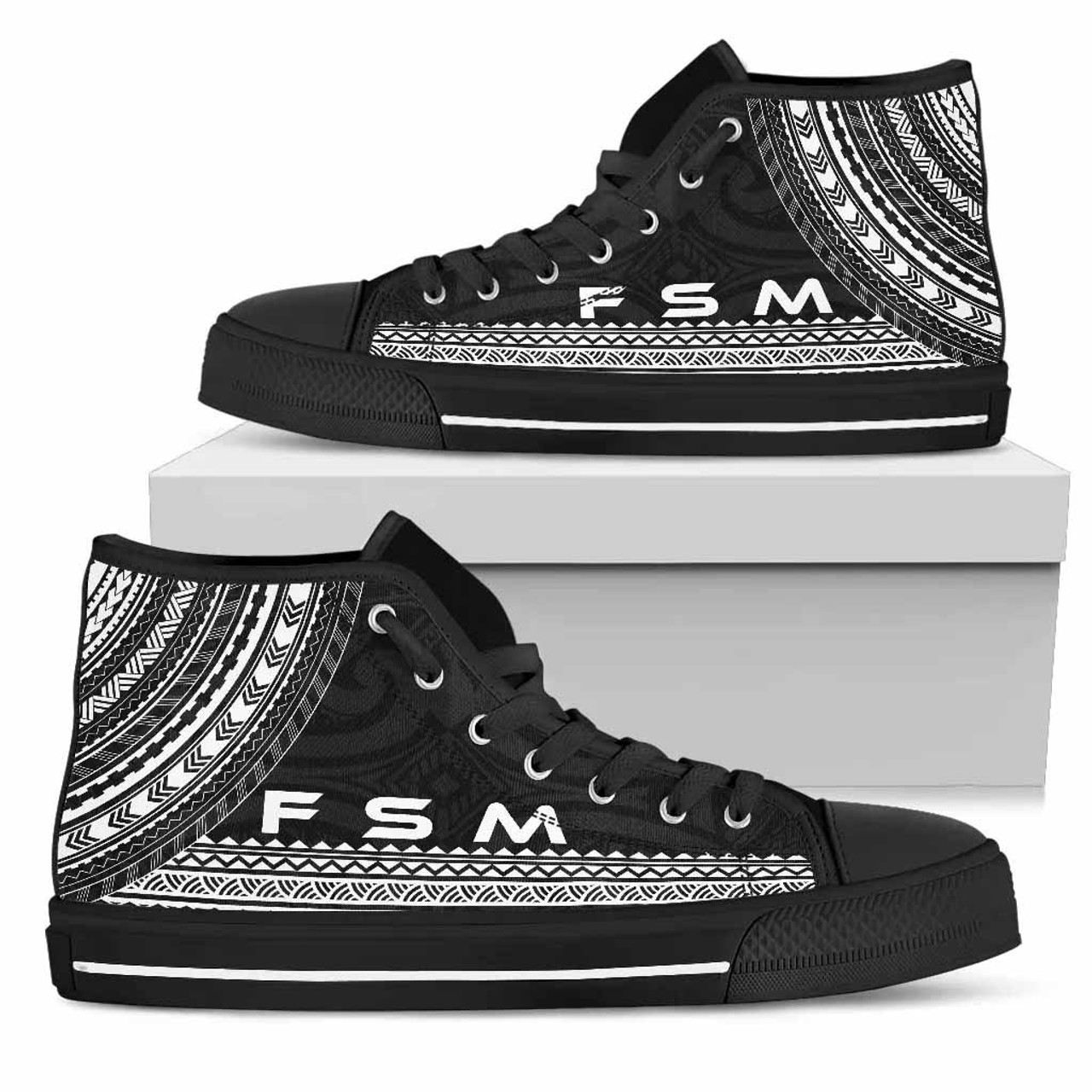 Federated States Of Micronesia High Top Shoes - Polynesian Black Chief Version 2