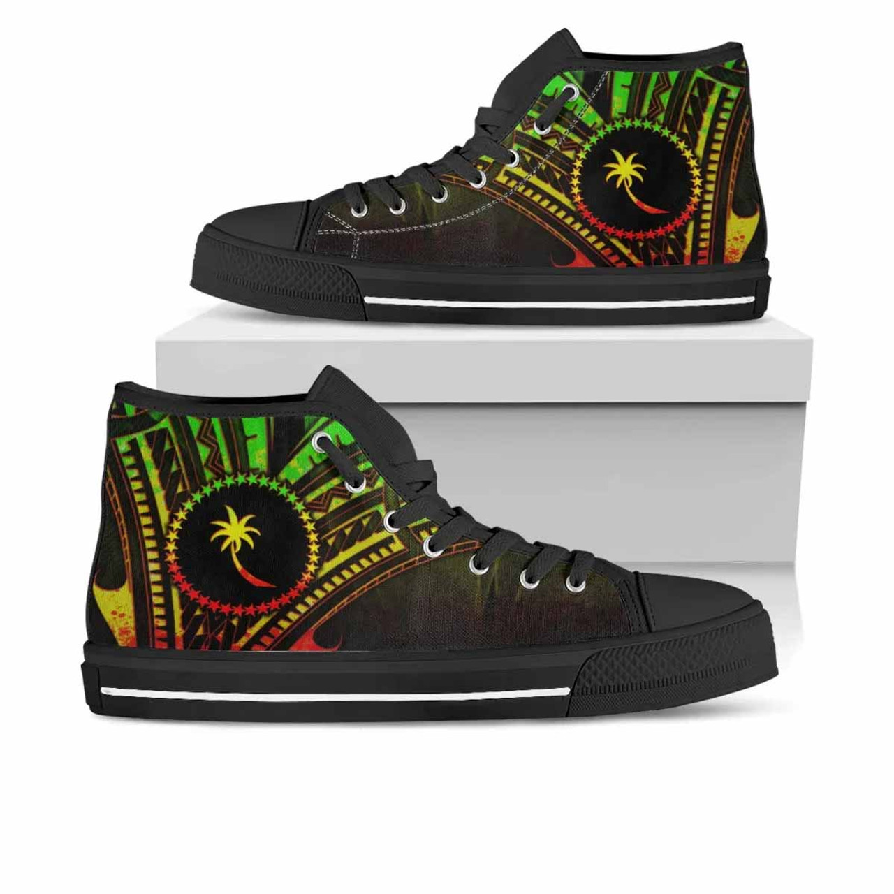 Chuuk State High Top Shoes - Cross Style Reggae Color 1