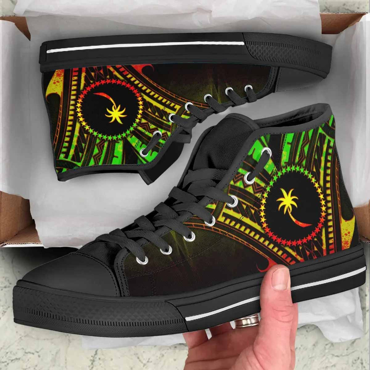Chuuk State High Top Shoes - Cross Style Reggae Color 2