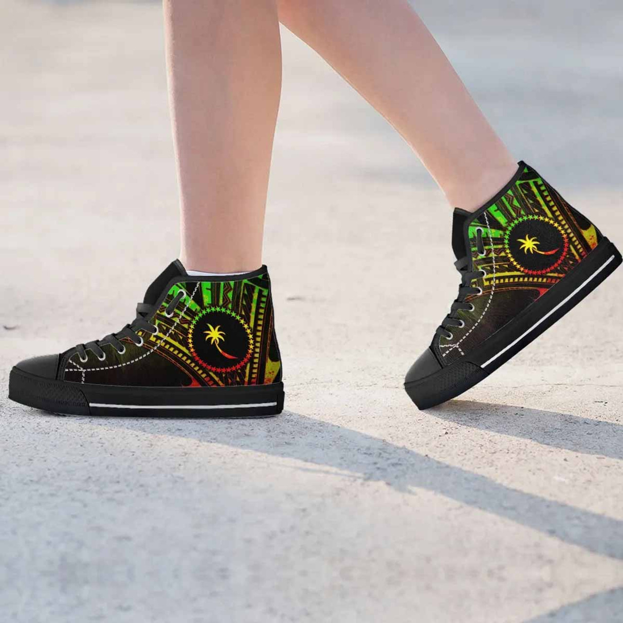 Chuuk State High Top Shoes - Cross Style Reggae Color 3