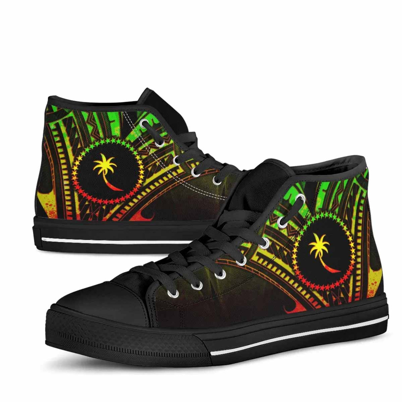 Chuuk State High Top Shoes - Cross Style Reggae Color 5