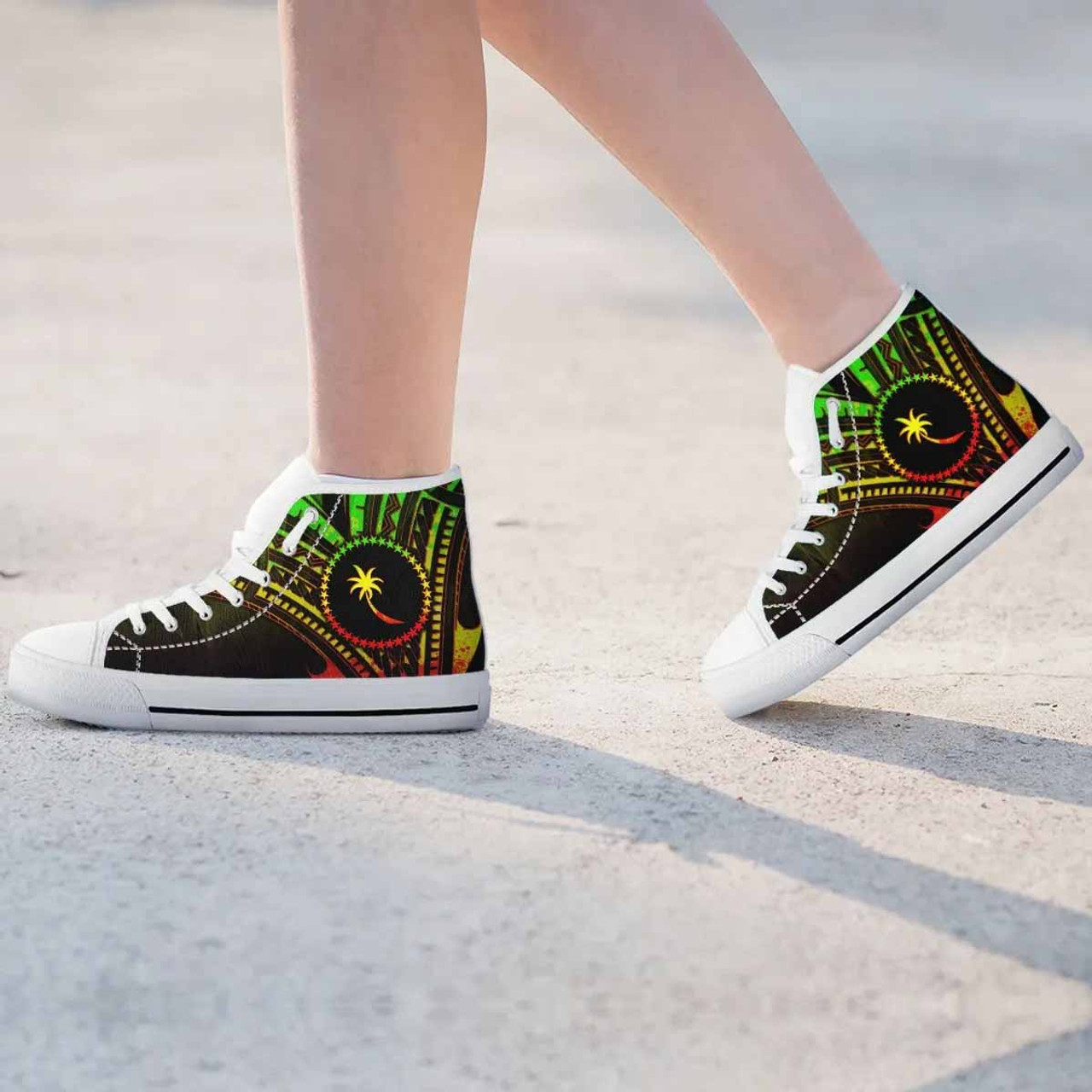 Chuuk State High Top Shoes - Cross Style Reggae Color 9