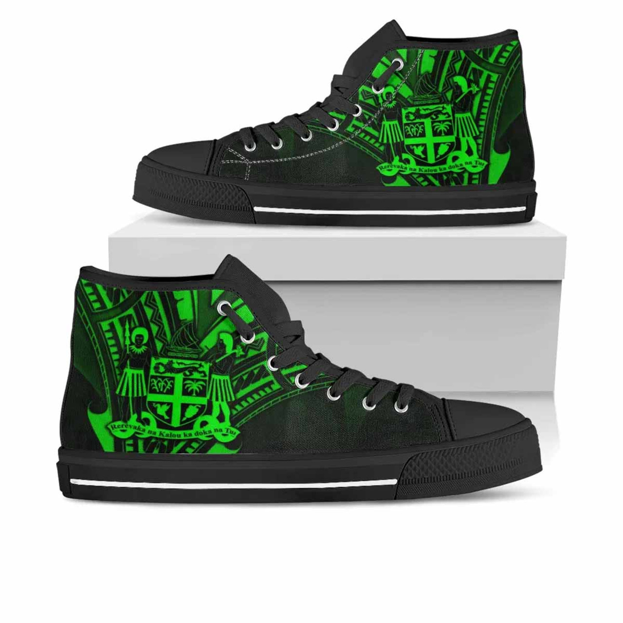 Fiji High Top Shoes - Cross Style Green Color 1