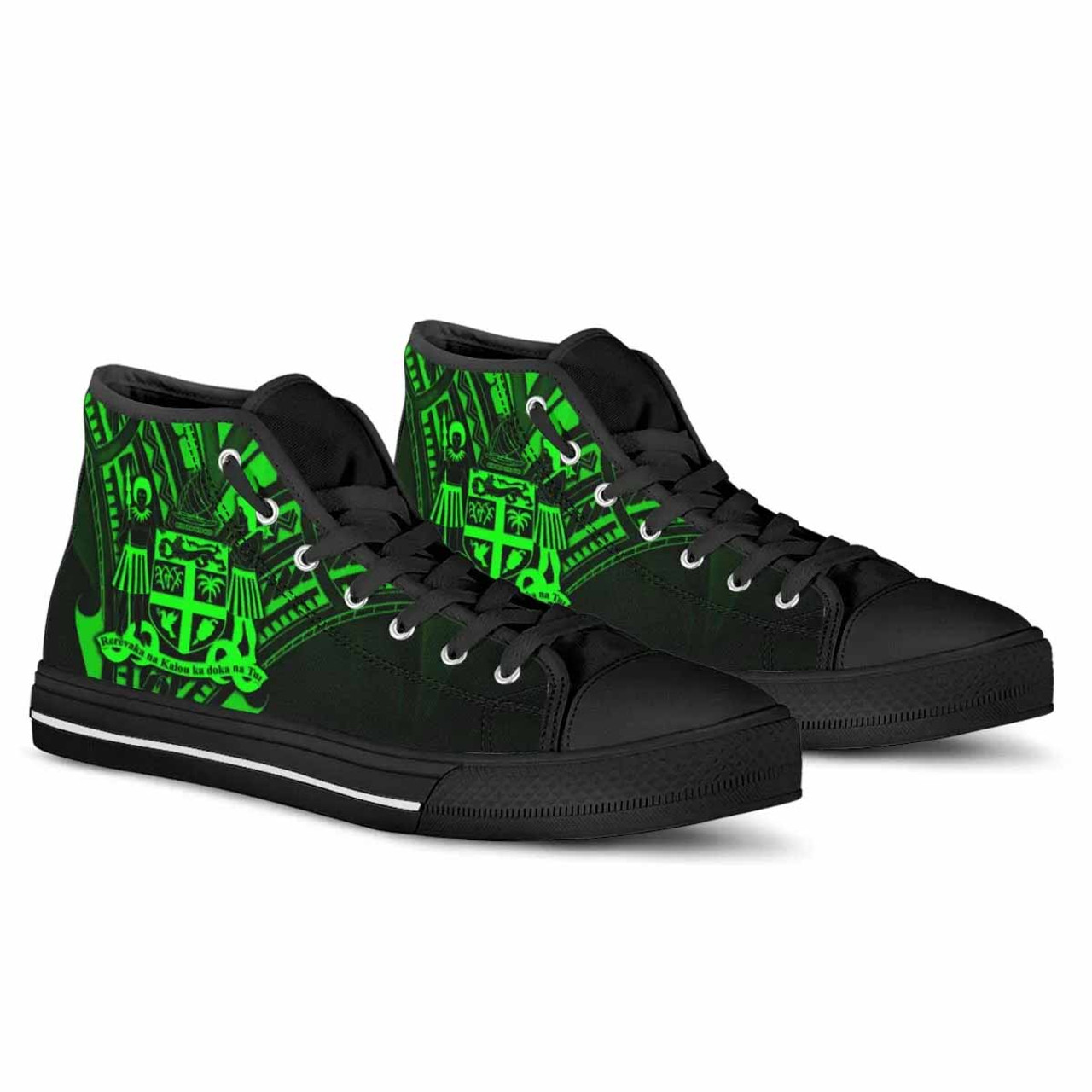 Fiji High Top Shoes - Cross Style Green Color 4