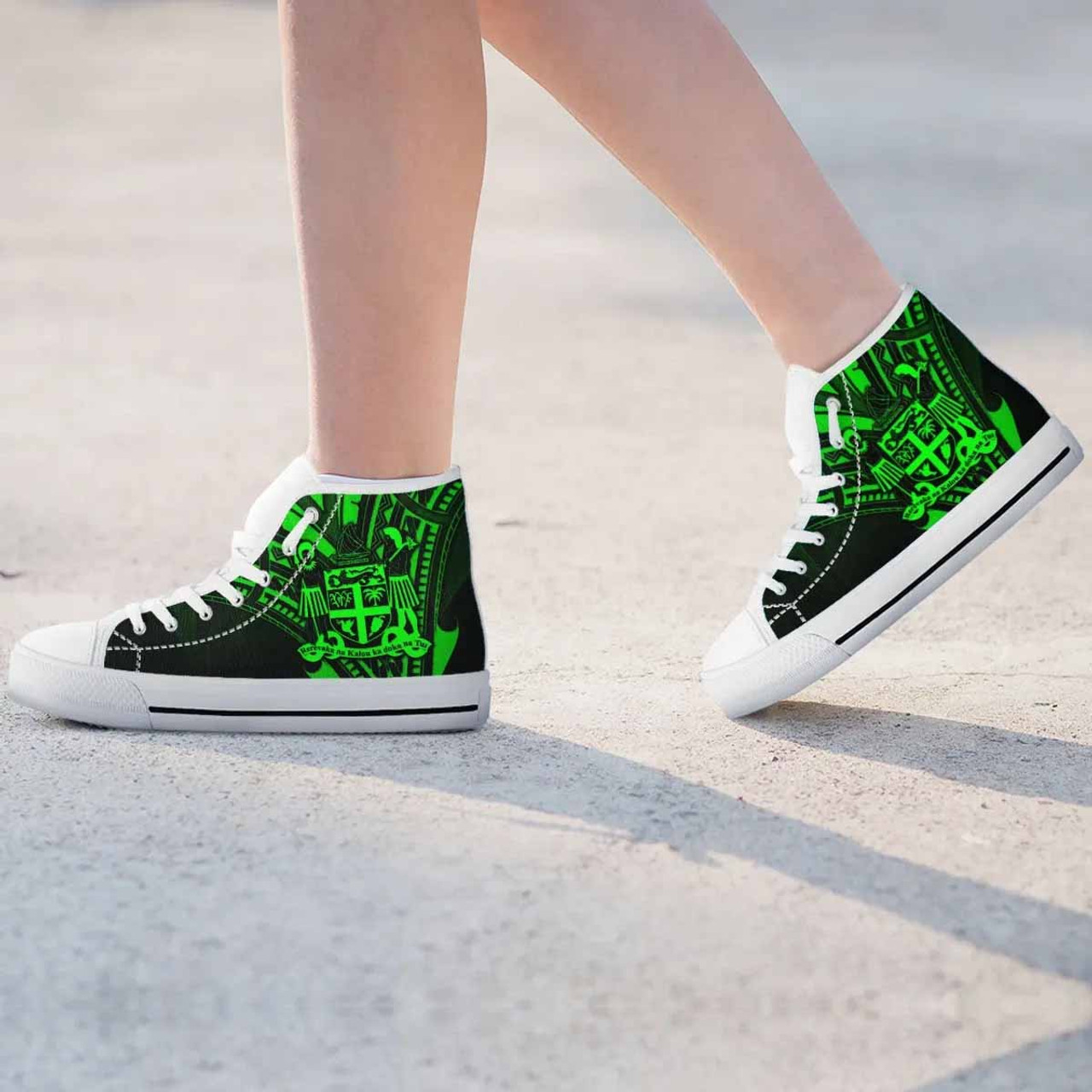 Fiji High Top Shoes - Cross Style Green Color 9