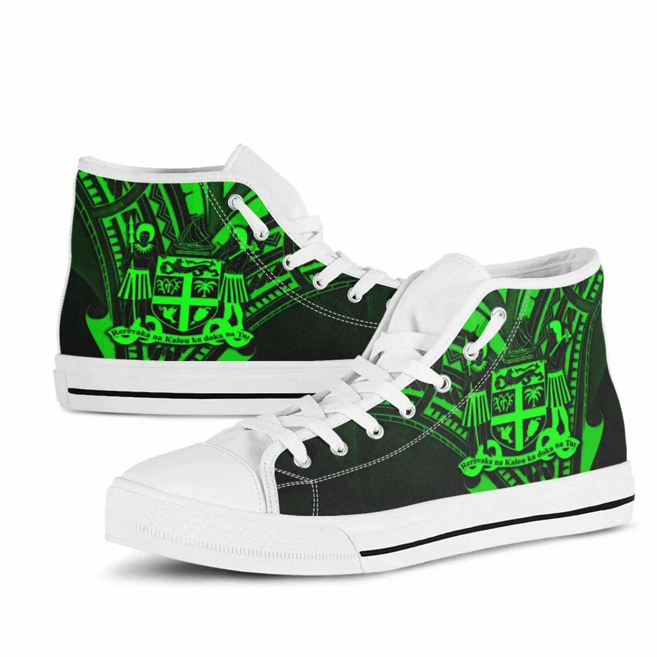 Fiji High Top Shoes - Cross Style Green Color 10