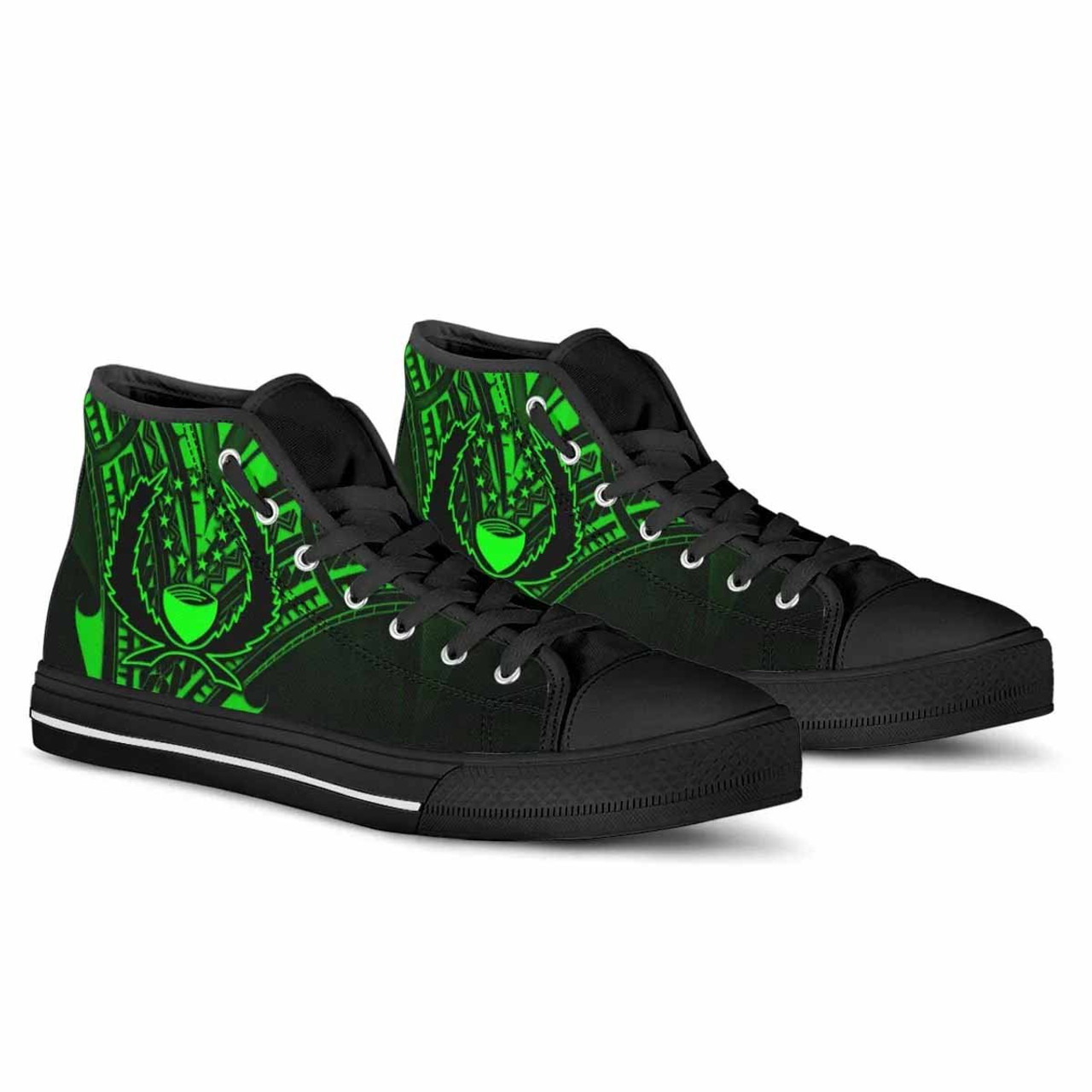 Pohnpei High Top Shoes - Cross Style Green Color