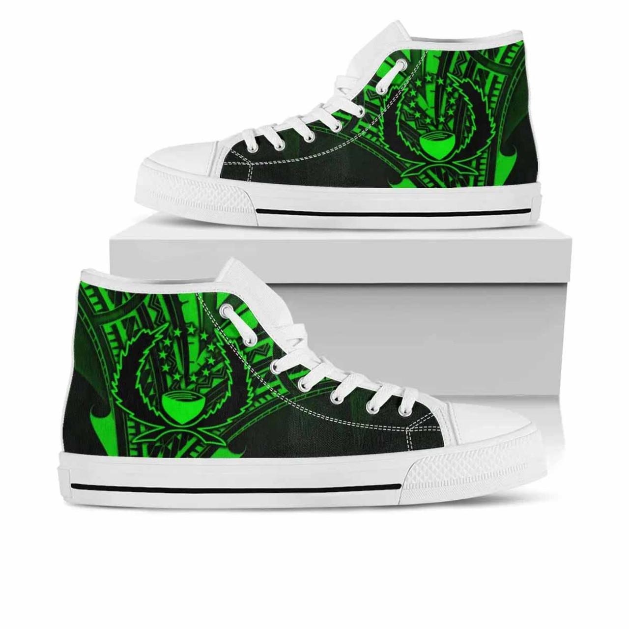 Pohnpei High Top Shoes - Cross Style Green Color 6