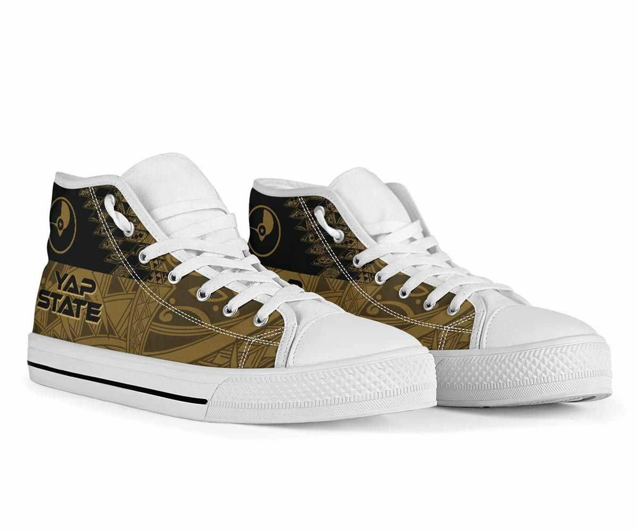 Yap State High Top Shoes - Gold Color Symmetry Style 2