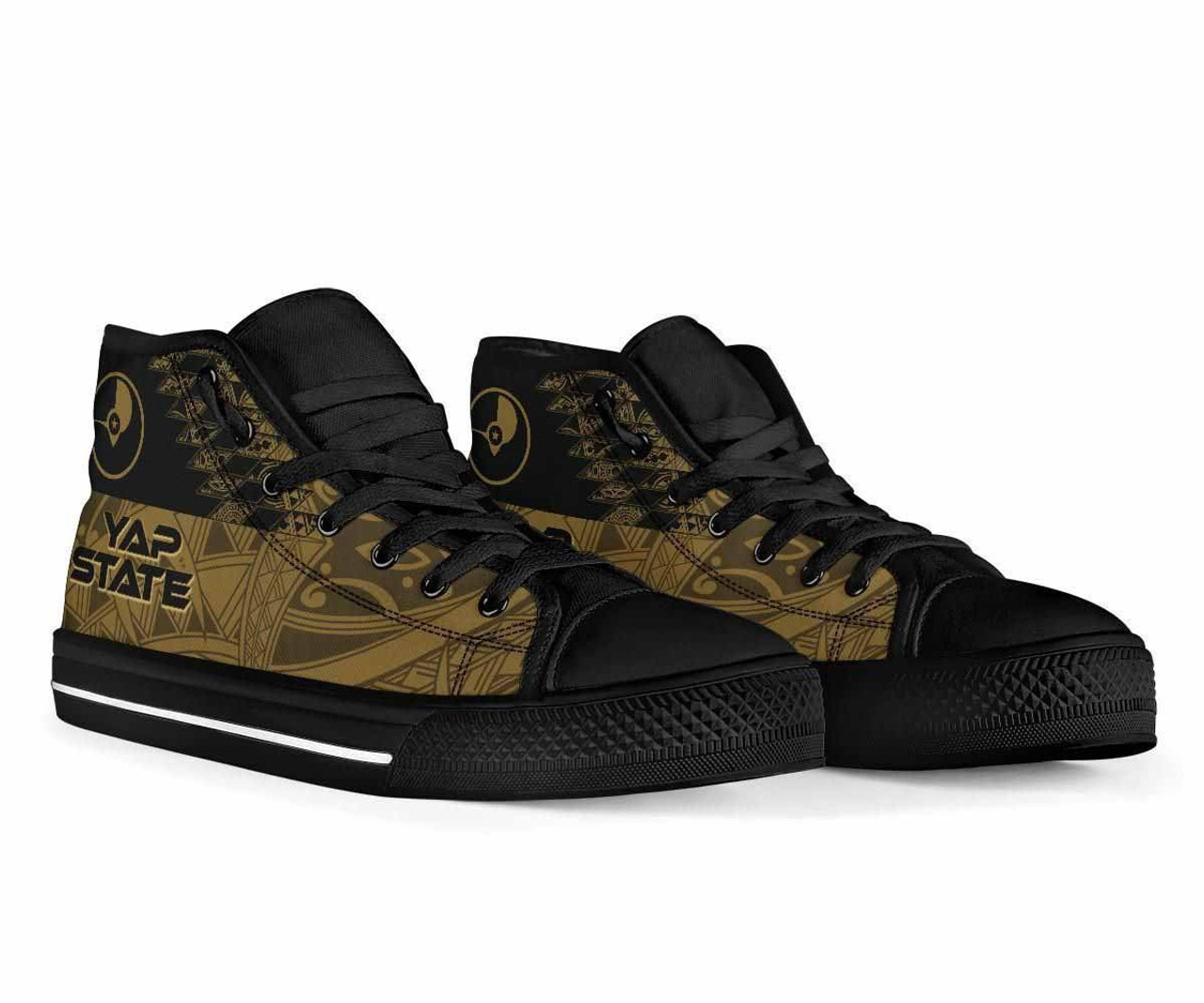 Yap State High Top Shoes - Gold Color Symmetry Style 8