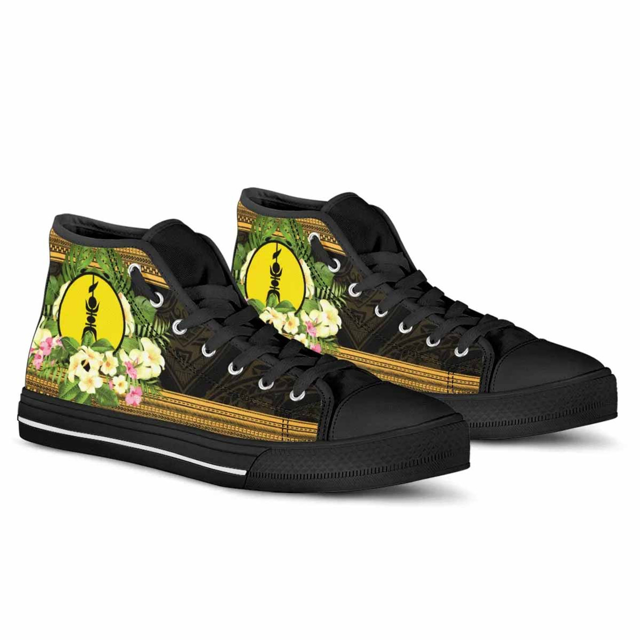 New Caledonia High Top Shoes - Polynesian Gold Patterns Collection 4