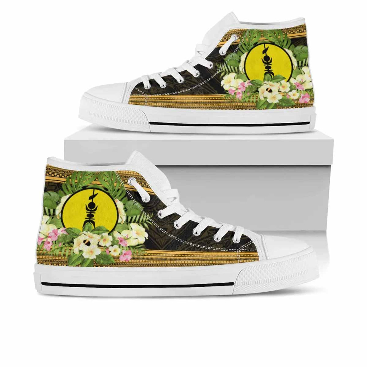 New Caledonia High Top Shoes - Polynesian Gold Patterns Collection 6