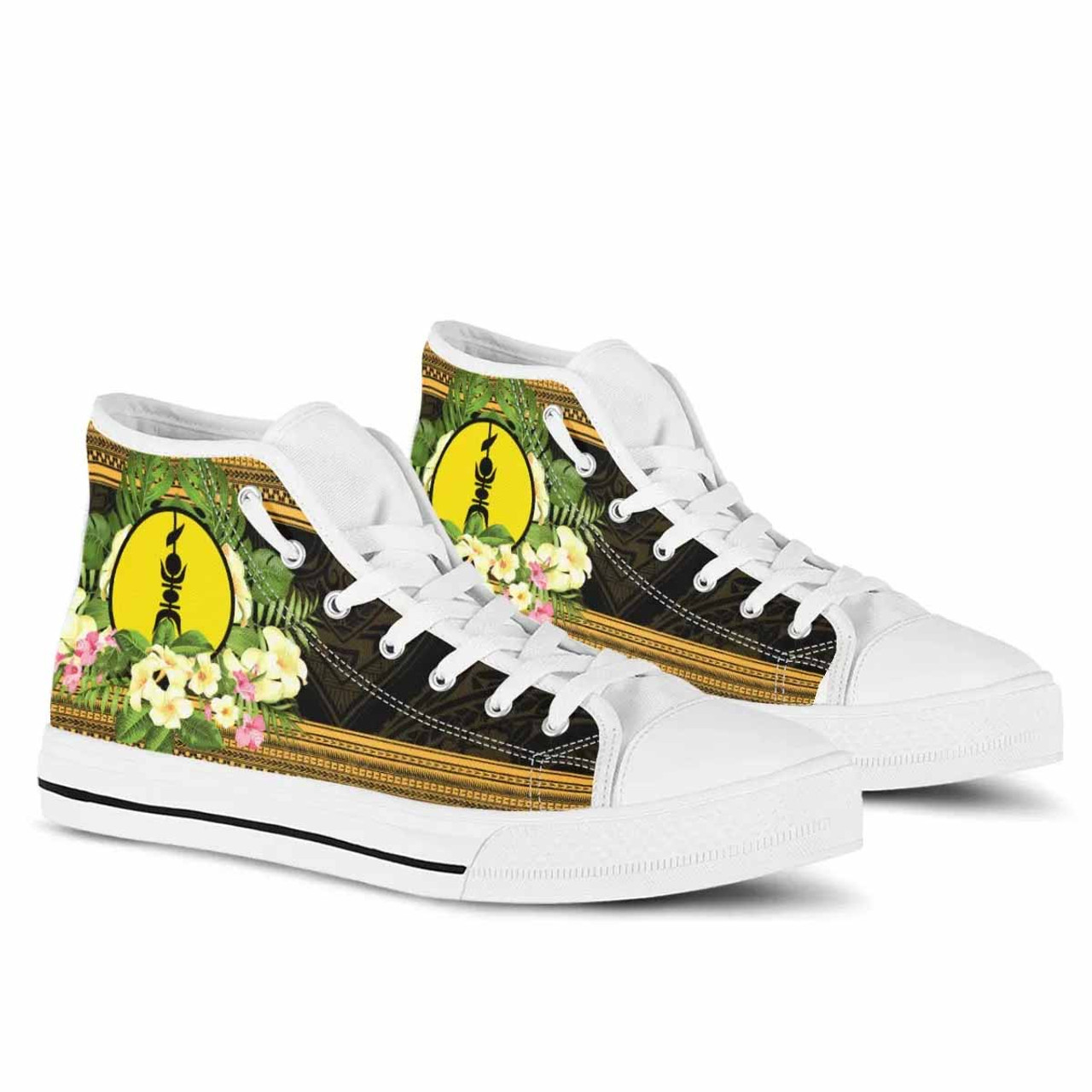 New Caledonia High Top Shoes - Polynesian Gold Patterns Collection 8