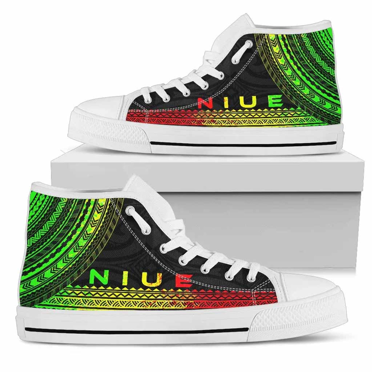 Niue High Top Shoes - Polynesian Reggae Chief Version 1