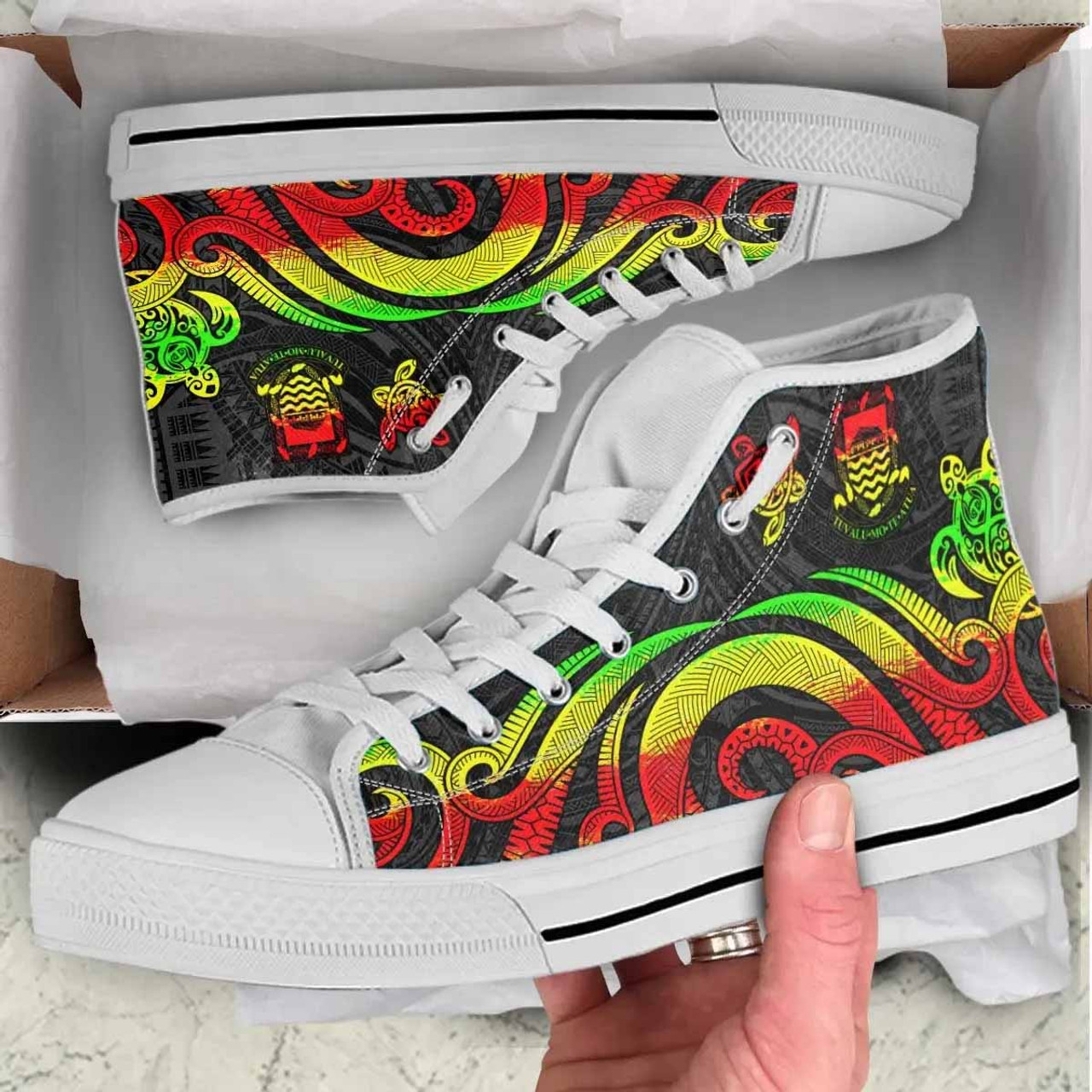 Tuvalu High Top Shoes - Reggae Tentacle Turtle 10