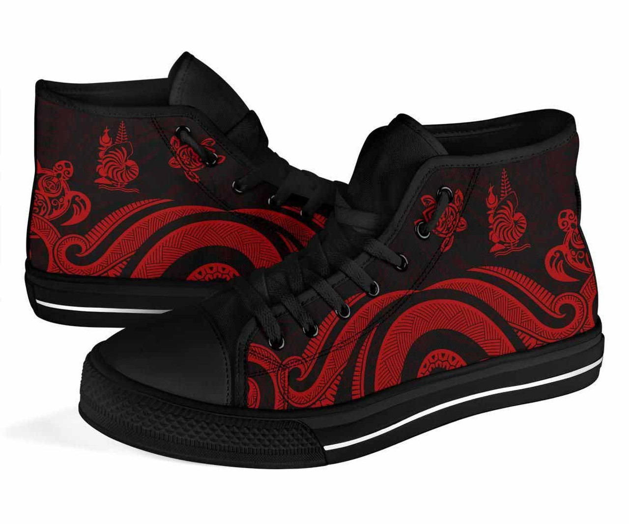 New Caledonia High Top Canvas Shoes - Red Tentacle Turtle 3