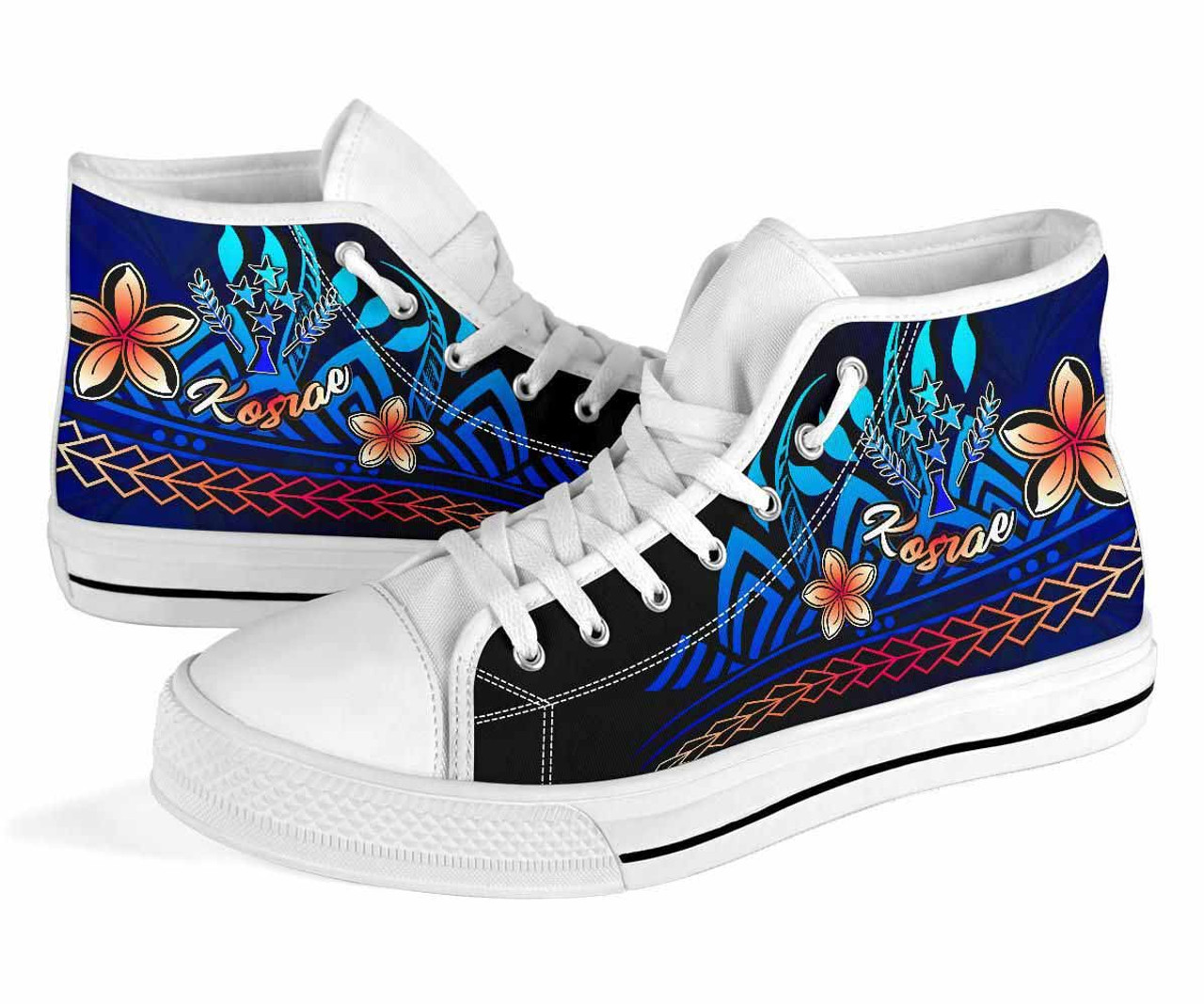 Kosrae High Top Shoes Blue - Vintage Tribal Mountain 8