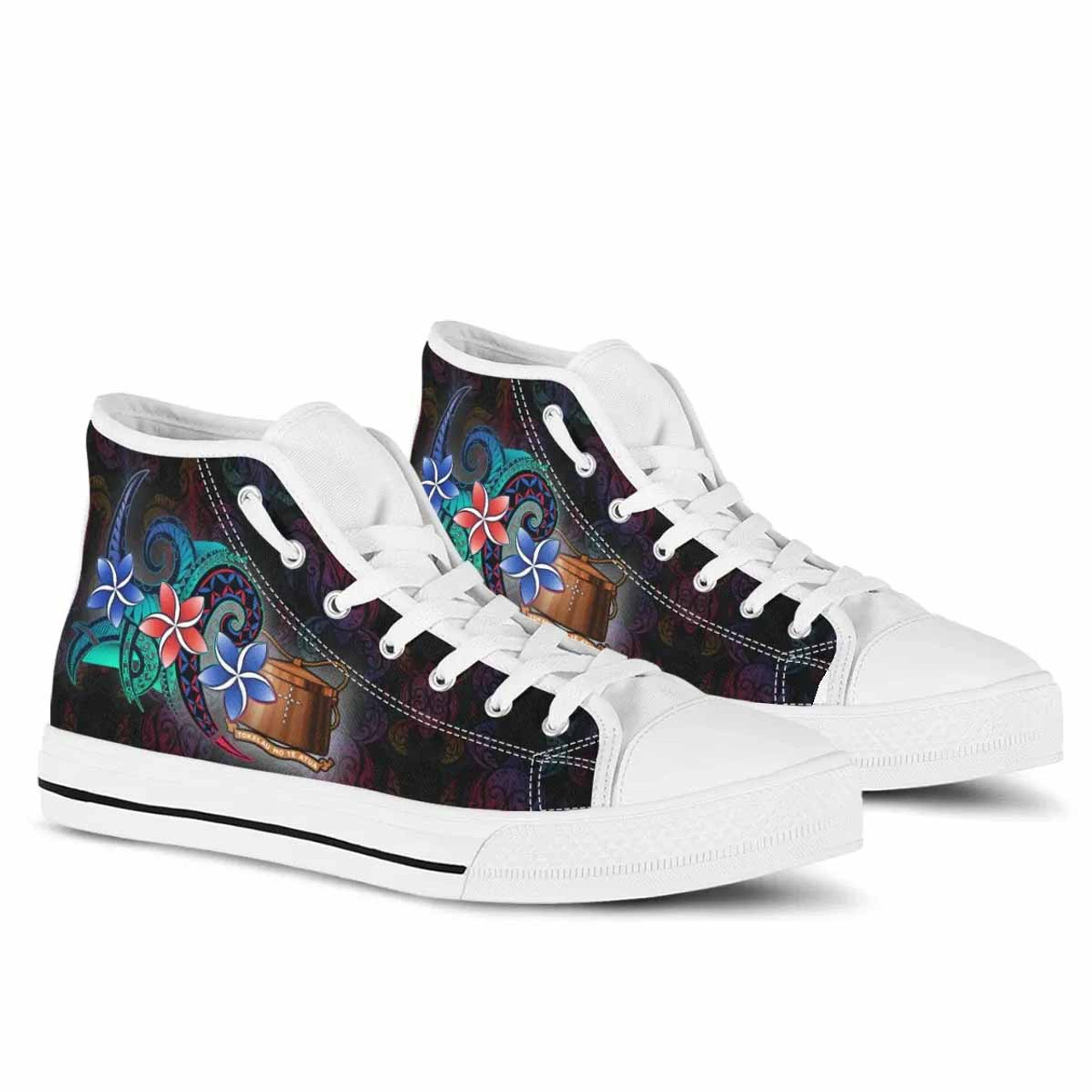 Tokelau High Top Shoes - Plumeria Flowers Style 8