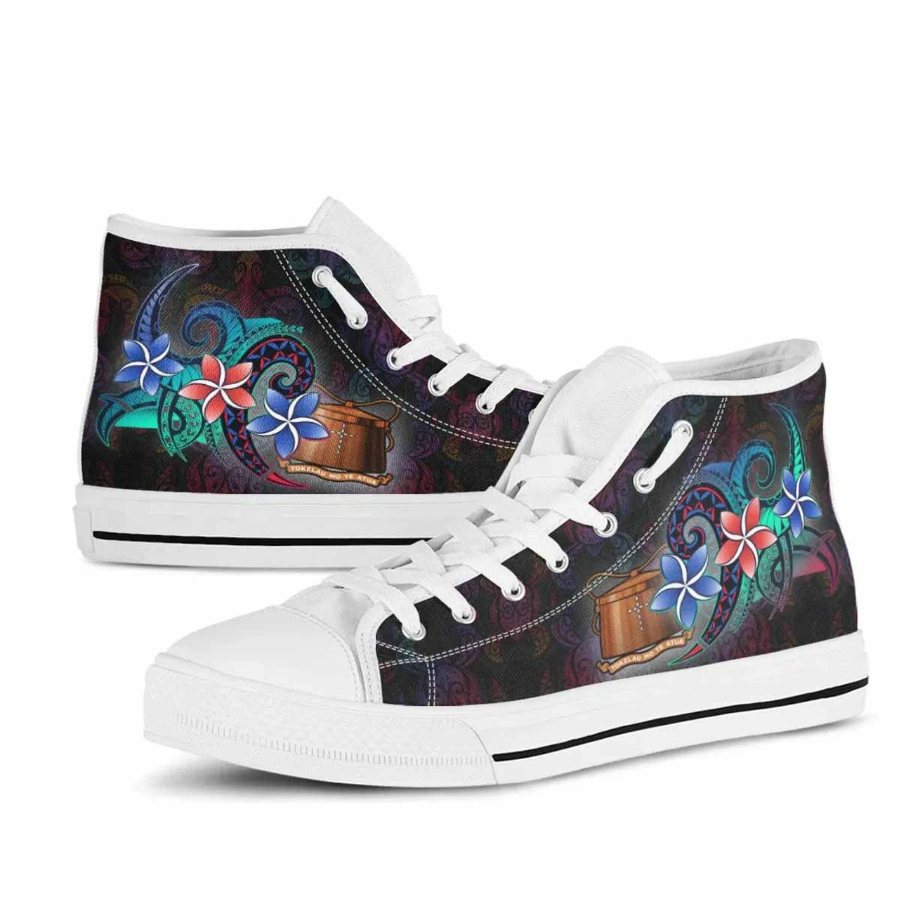 Tokelau High Top Shoes - Plumeria Flowers Style 10