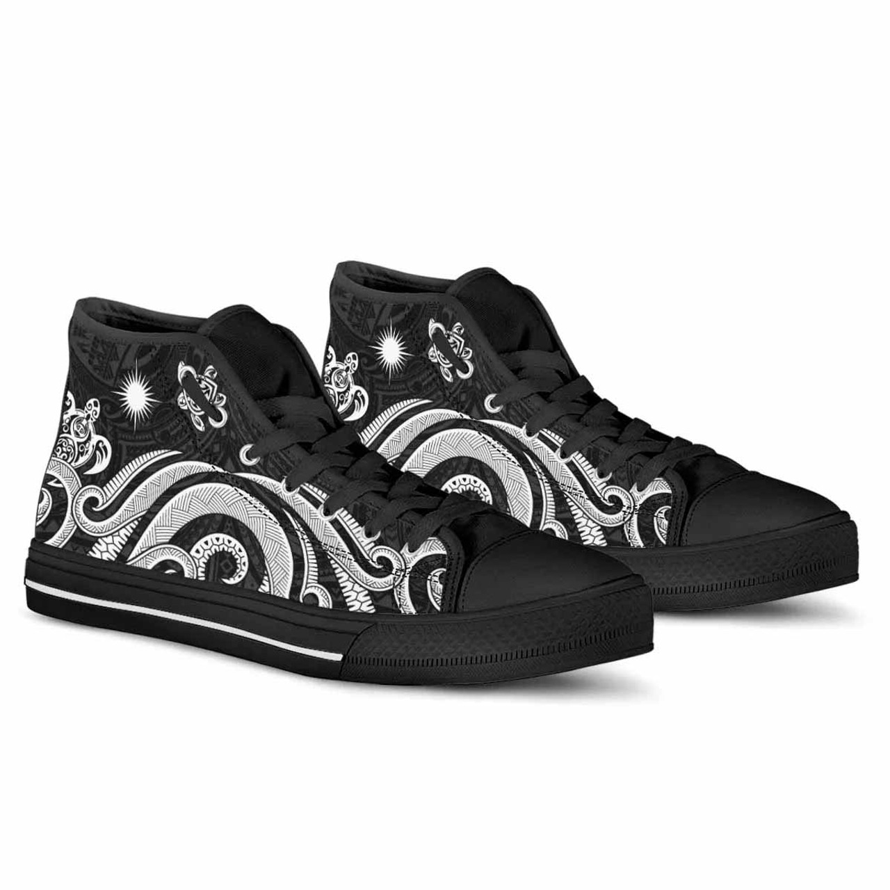 Marshall Islands High Top Shoes - White Tentacle Turtle 4